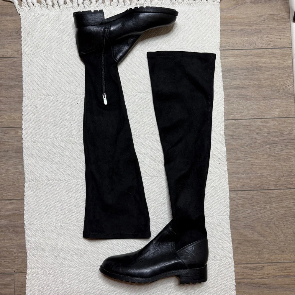 SAM EDELMAN black leather Remi over the knee boots SIZE 8